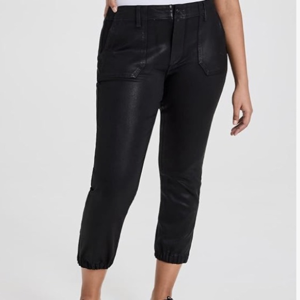 Paige Mayslie Jogger Jeans Black Fog Luxe Coated - Picture 3 of 8